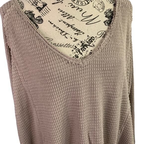 Ninexis Off shoulder Blouse waffle knit Polyester Top Long Sleeves Women L NEW - Picture 5 of 12